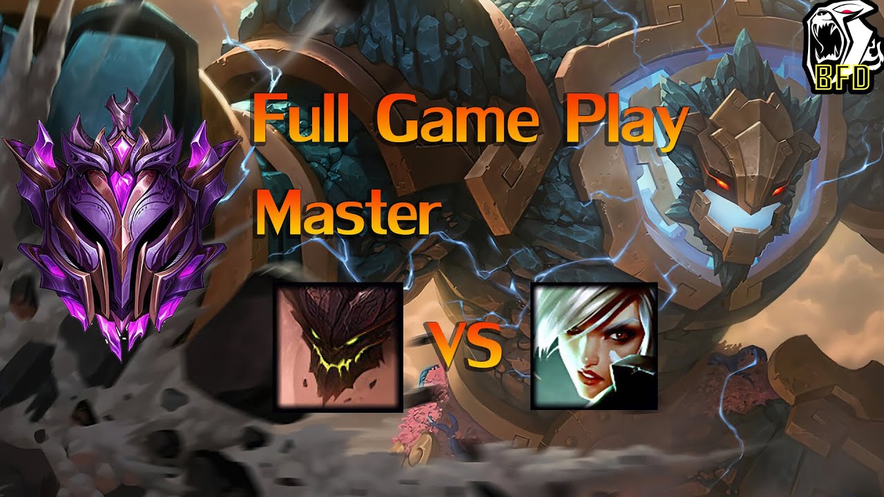LOL PC Malphite Rank Game Full Game Play : Malphite vs  Riven