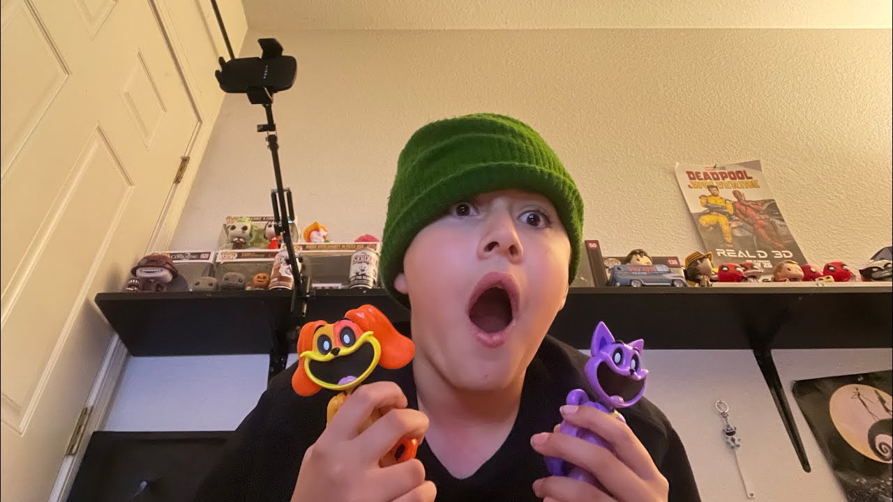 Hunting down all Poppy playtime, merch part four cat nap and dog day action figures ￼