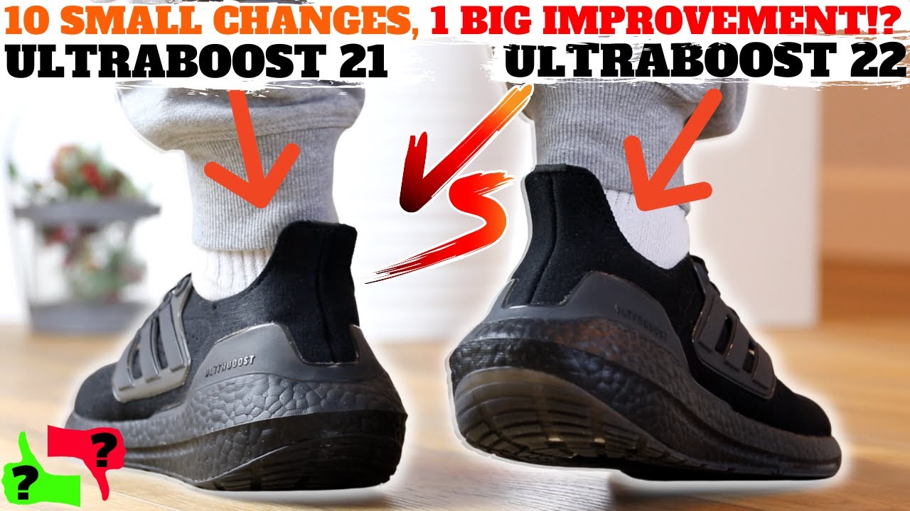 Сравнение кроссовок adidas UltraBOOST 22 и 21 + фото на ногах (10 небольших изменений, 1 БОЛЬШОЕ ...