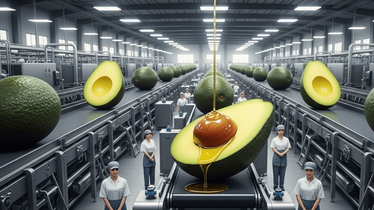Inside a Massive Avocado Oil Factory: How Fresh Avocados Become Pure Premium Oil (Full Process)