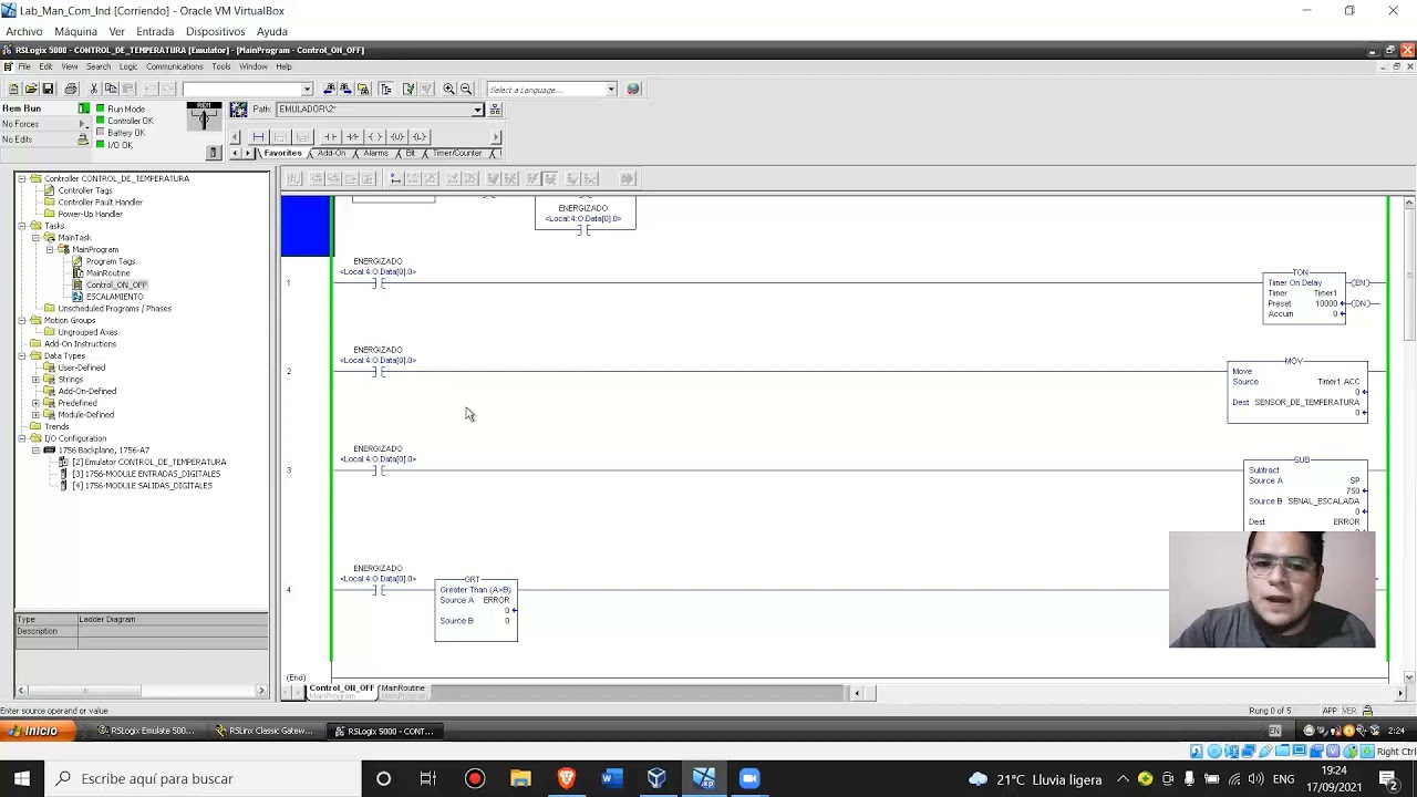 CONTROL ON OFF DE TEMPERATURA CON RSLogix 5000