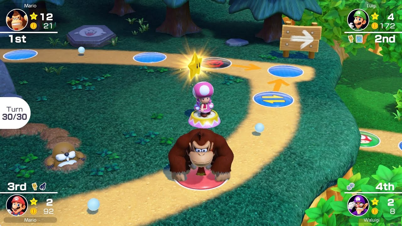 Mario Party Superstars #495 Woody Woods Donkey Kong vs Waluigi vs Luigi vs Mario