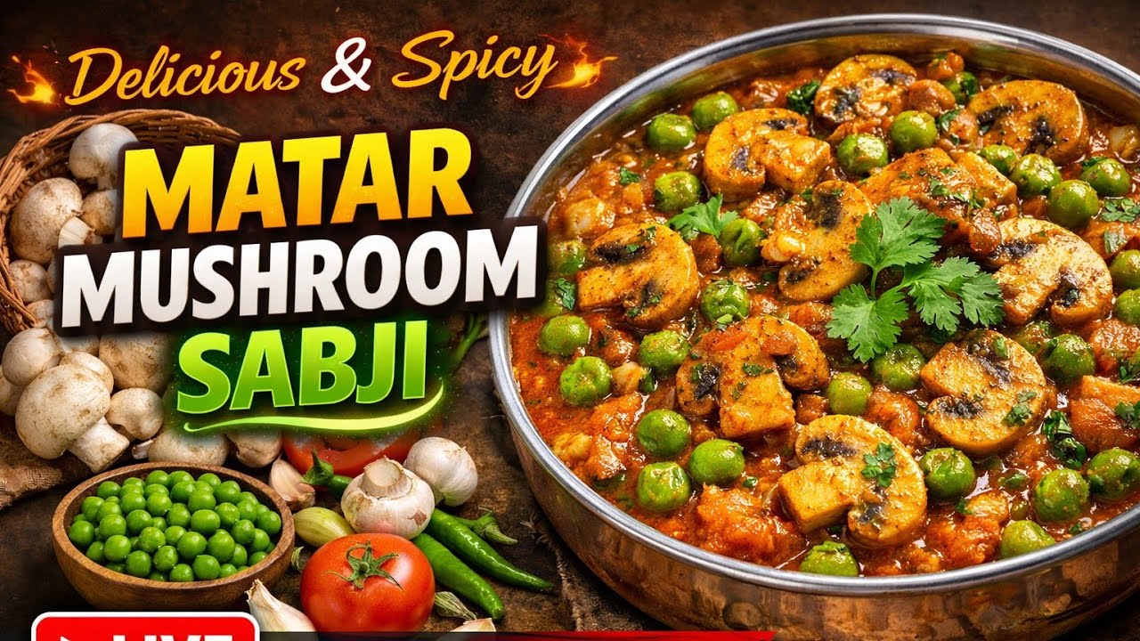 Matar Mashroom sabji ki recipe 