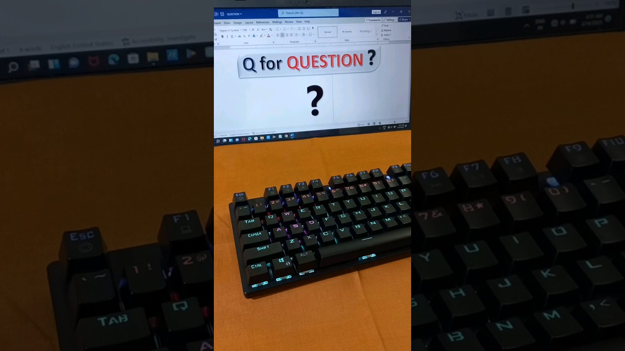 Question Mark ❓️ MS Word Symbol Shortcut Key #shorts #asmr #computer #tipsandtricks