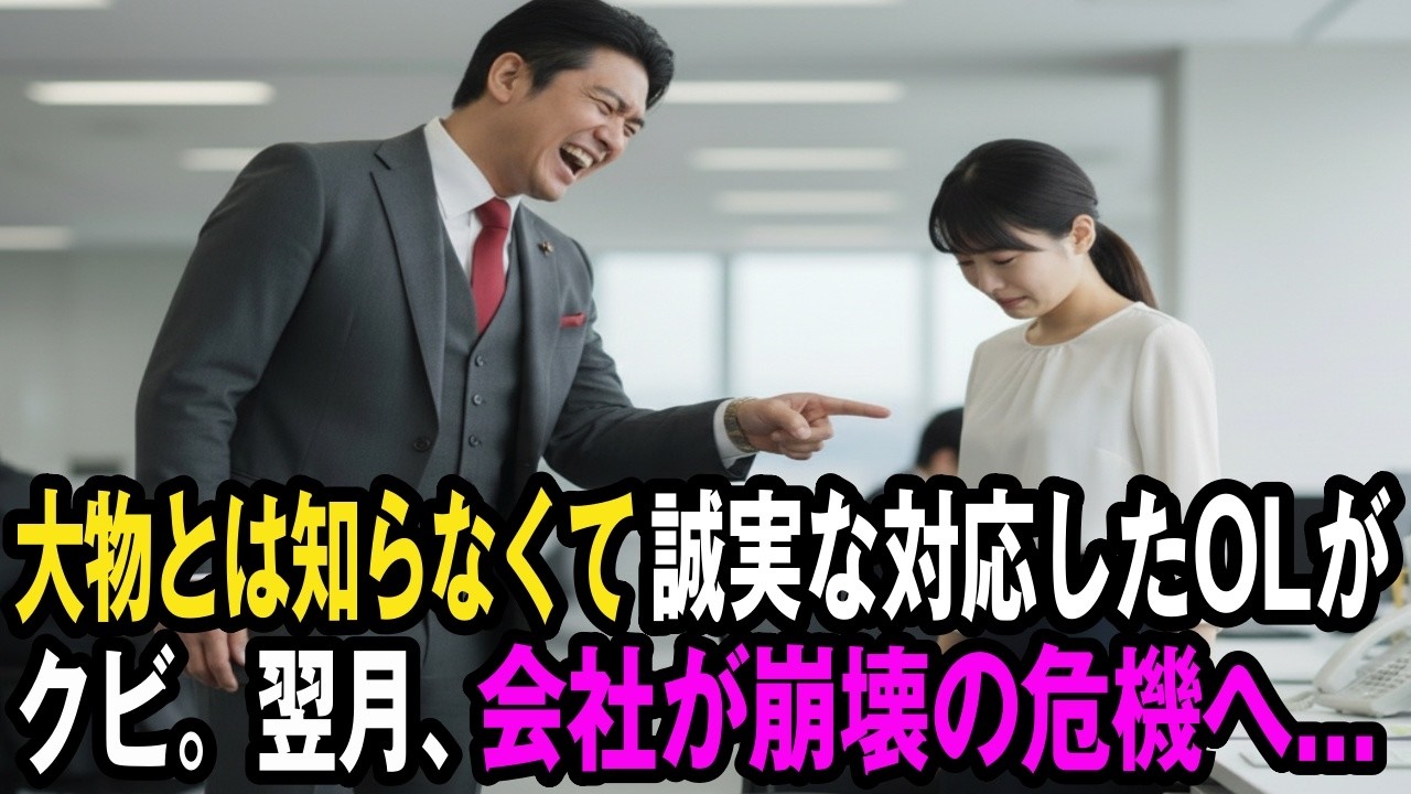 「大物とは知らなくて」誠実な対応をしたOLに解雇通知が。翌月、会社が崩壊の危機へ...