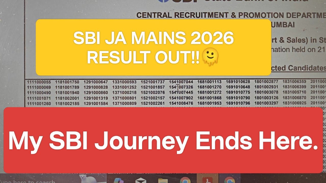 SBI JA MAINS 2026 result out!! My result in or out?