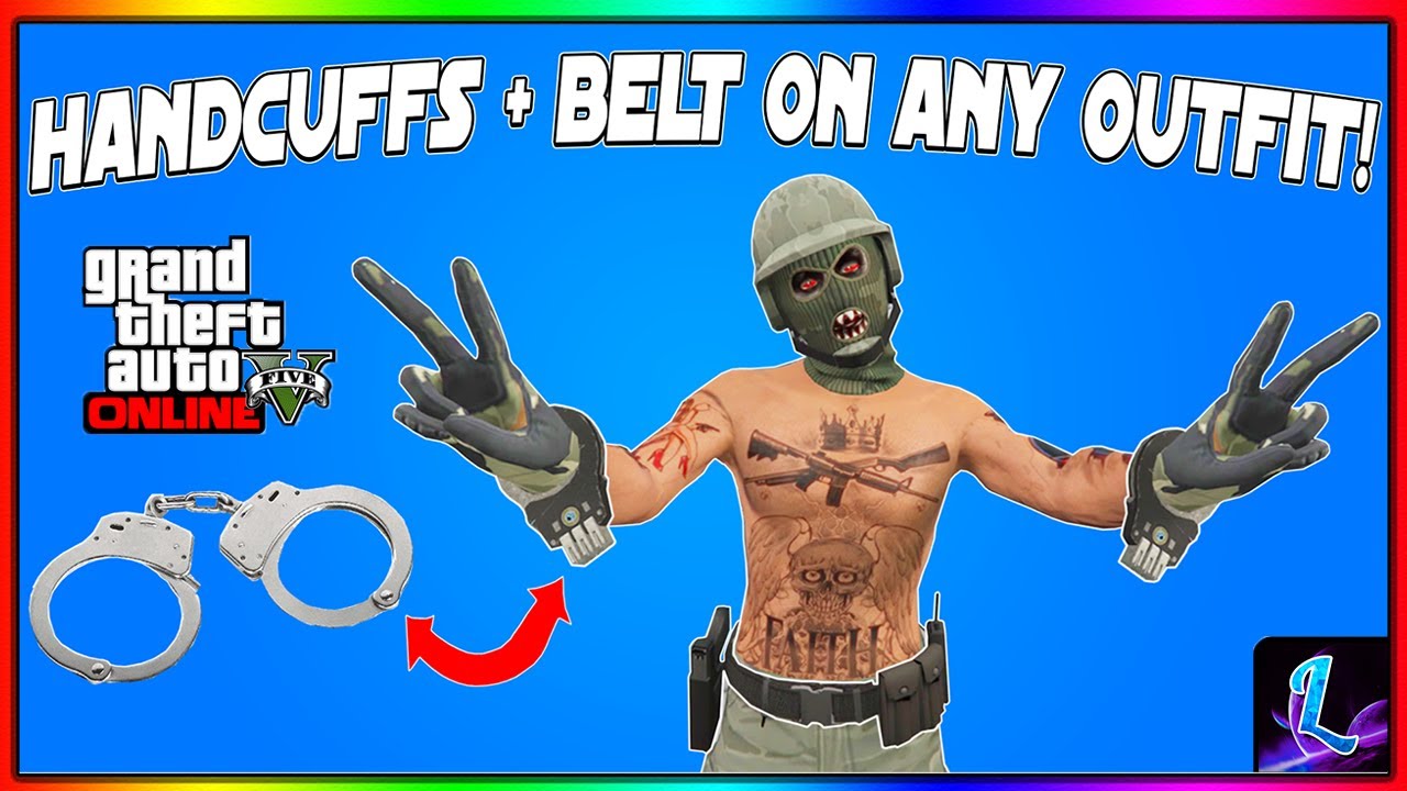 How To Get HANDCUFFS & BELT On ANY Outfit In GTA 5 Online After Patch 1.58! (Rare IAA Gun Belt)