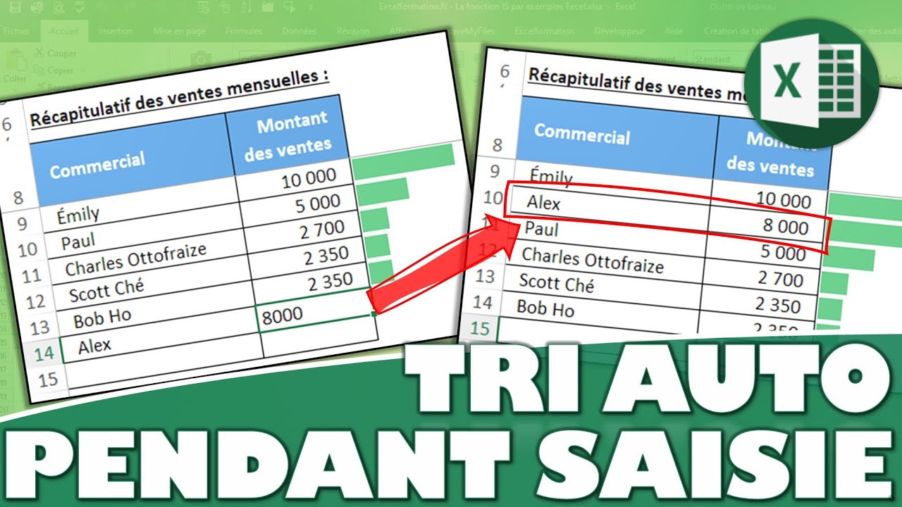 TOP3 : Comment trier des données en temps réel à la saisie sur Excel ?