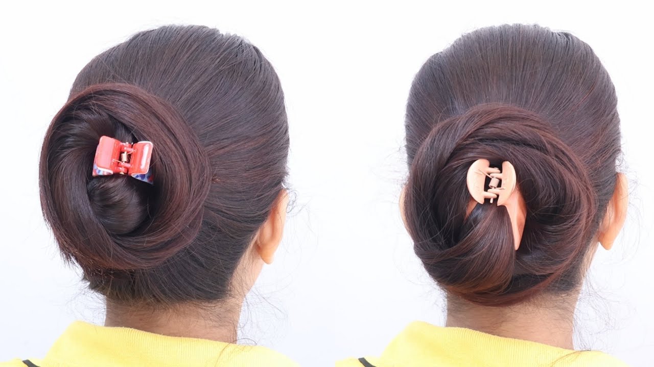 Quick Updo Hairstyle for Everyday - New hairstyle | Easy Simple Bun hairstyle | Hairstyle for girls