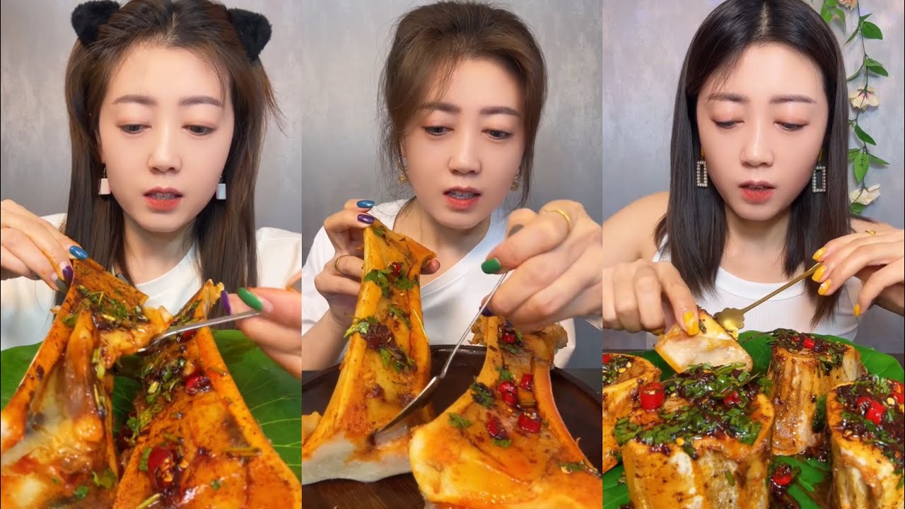 Asmr Chinese Bone Marrow Mukbang | 중국골수 먹기 먹방 | 중국먹방/골수먹방/골수먹기 먹방 | 쇠고기골수 먹방 | 중국음식 먹기 쇼 #749