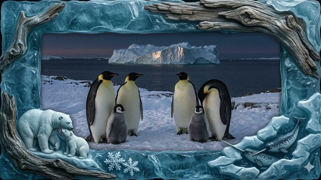 Delightful Penguins 3D | 4K Frame TV Art | screensaver | Colonia de Pingüinos 3D  |  पेंगुइन कॉलोनी
