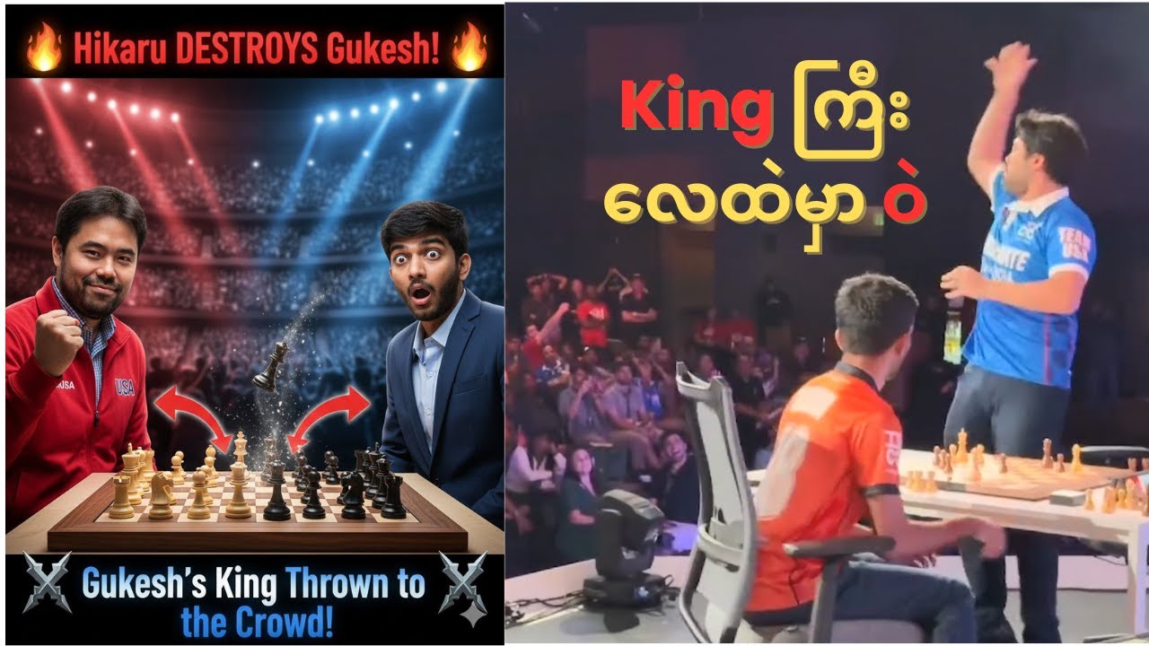 Gukesh ဘုရင်ကို Hikaru ဘာလို့ လွှင့်ပစ်လိုက်တာလဲ |Hikaru Nakamura Vs Gukesh | Checkmate USA Vs India