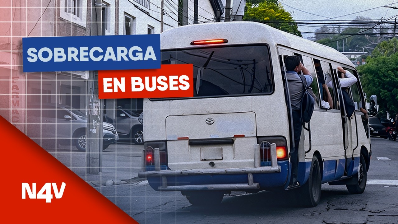 Riesgos de sobrecargar los buses | Noticias 4 Visión | El Salvador