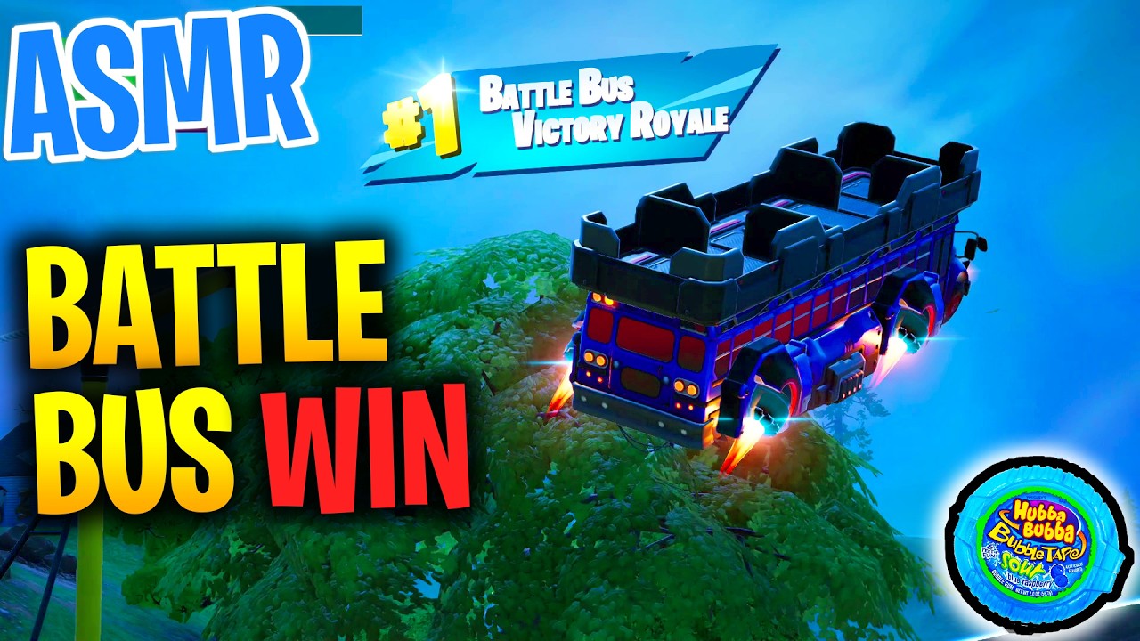 ASMR Gaming 😴 Fortnite Battle Bus Victory Royale Gum Chewing 🎮🎧 Controller Sounds + Whispering 💤