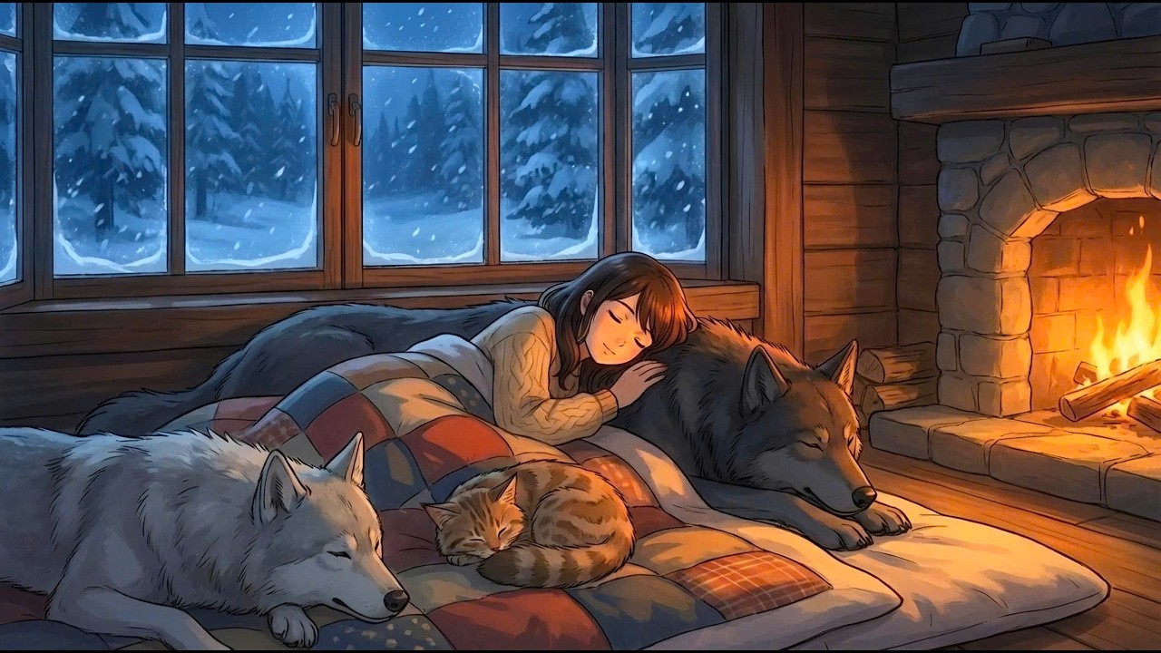 Living Alone in a Winter Forest 🍃 Dog Sled Through Snow & Cozy Cabin Stew | Ghibli-Style ASMR