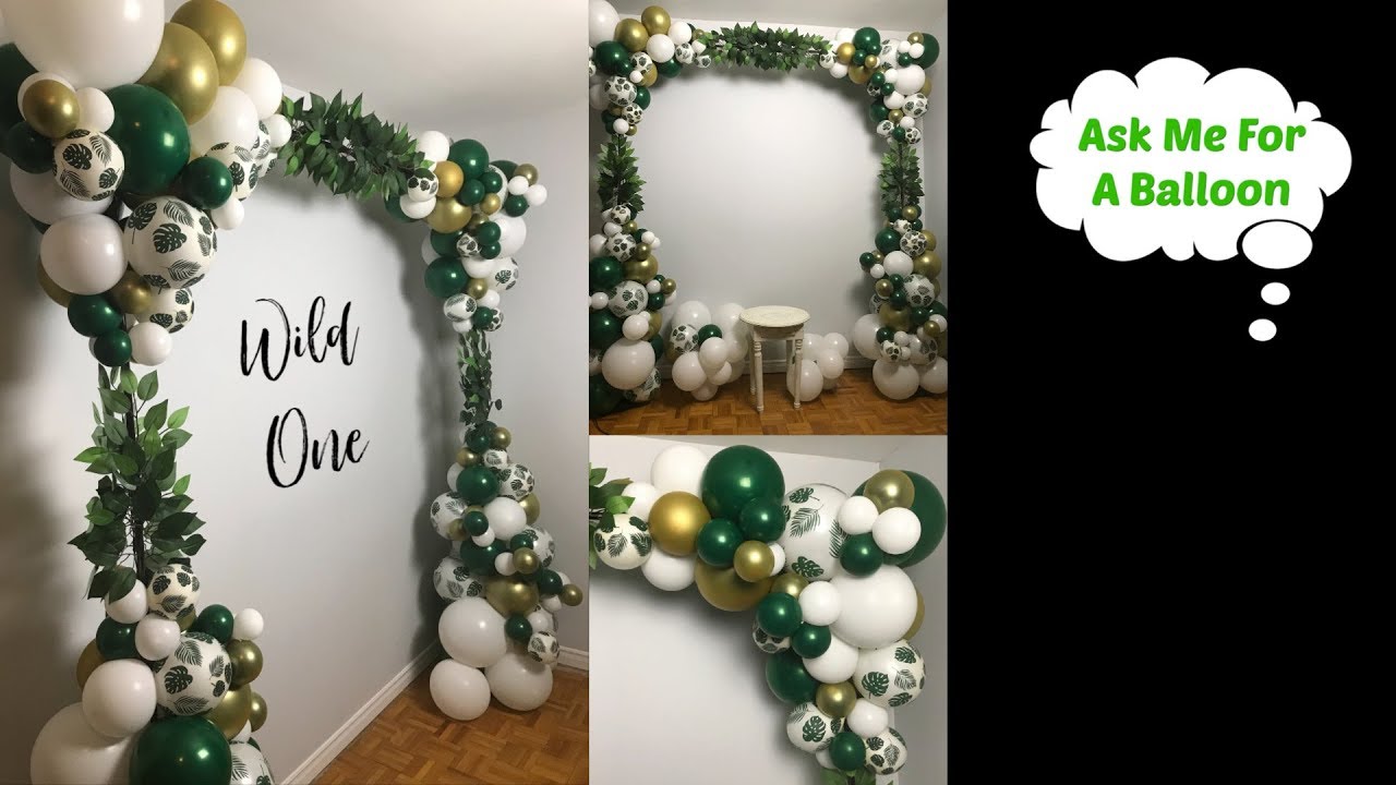 Organic Square Balloon Arch With Greenery