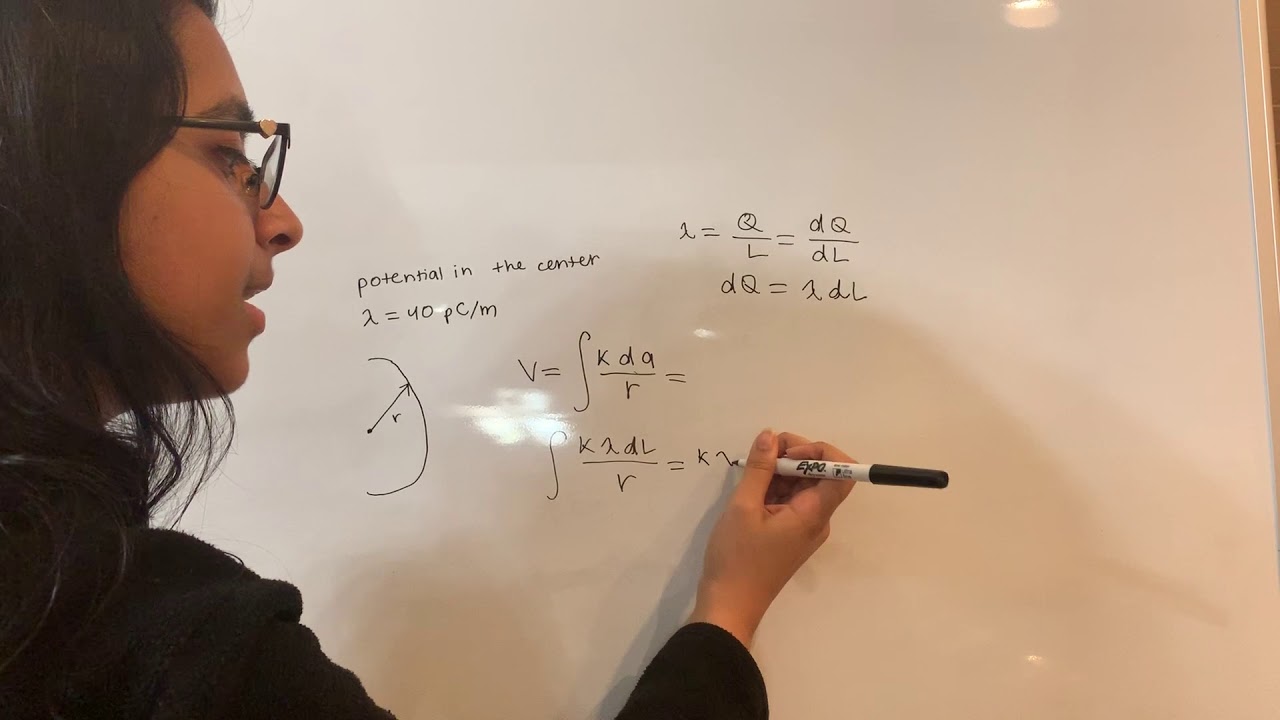 Physics Problem 1: Potential in semicircle