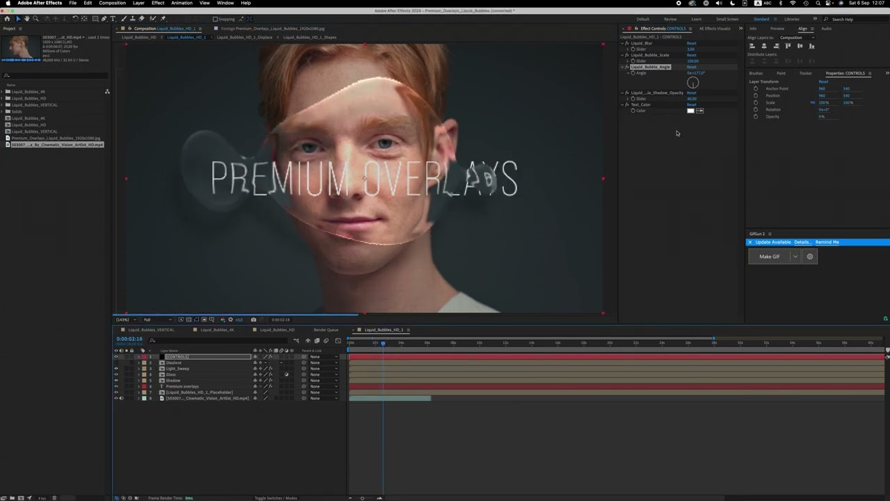 Premium Overlays Liquid Bubbles AE Tutorial  (After Effects)