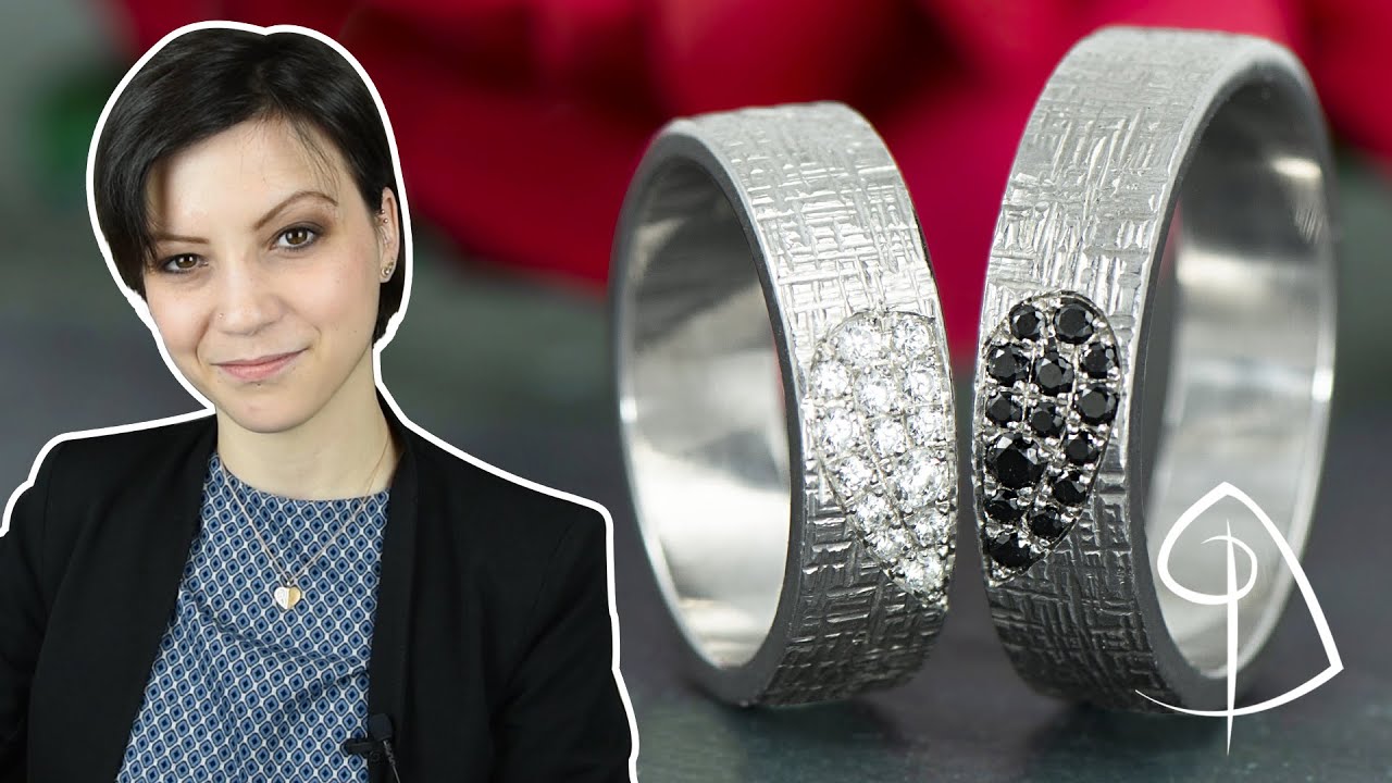 Fedi nuziali della collezione Legame con diamanti neri e incolore