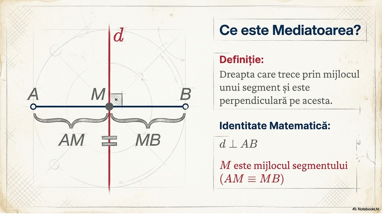 Mediatoarea unui Segment - Definiție, Construcție și Proprietăți