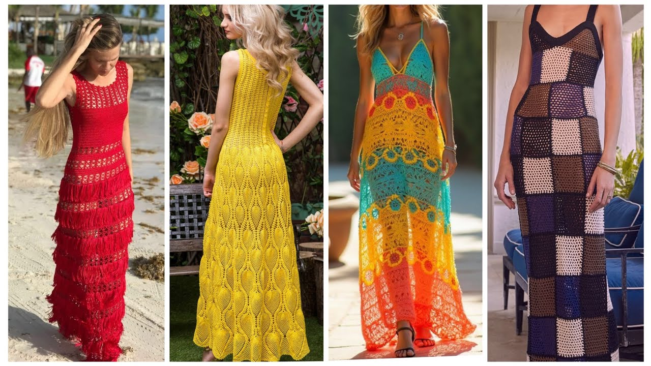 Muy hermosos vestidos de crochet para madre de la novia. 