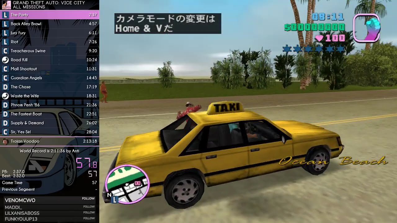 GTA Vice City Speedrun - All Missions - 2:12:36