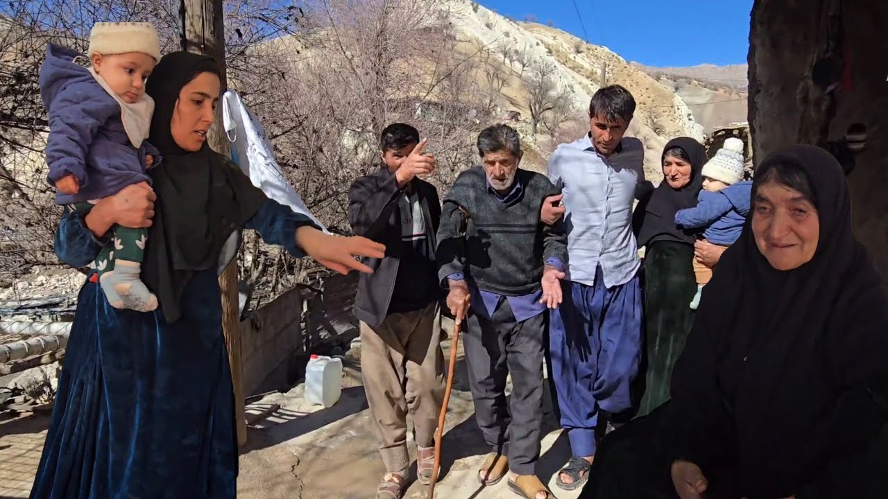 Grandfather's return and the family's joy at seeing him