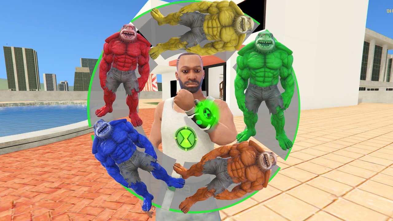 Franklin Playing As ALL SHARK HULK In INDIAN BIKE DRIVING 3D