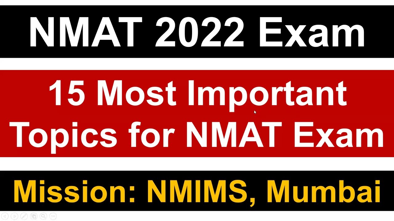NMAT 2022 Exam: 15 Most Important Topics for NMAT Exam || Key Pointers || Must Watch