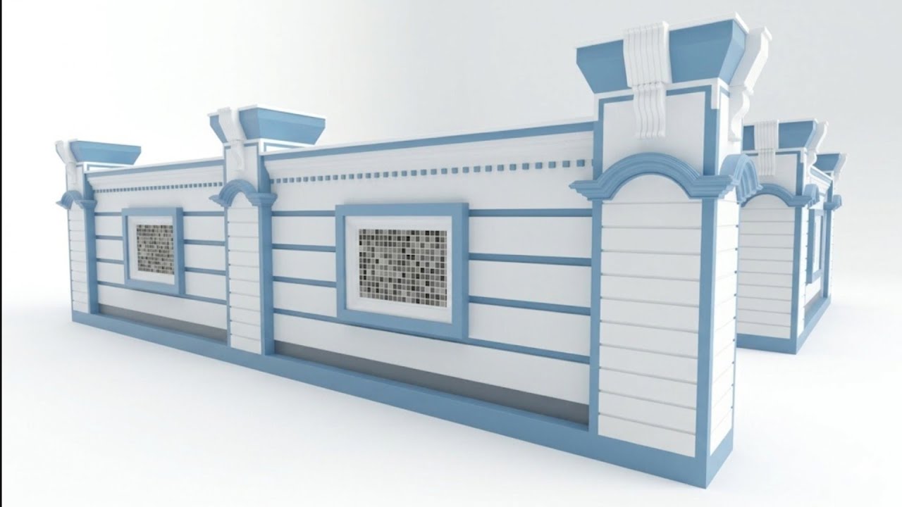 Boundary wall 3d designing in Autocad - part 1