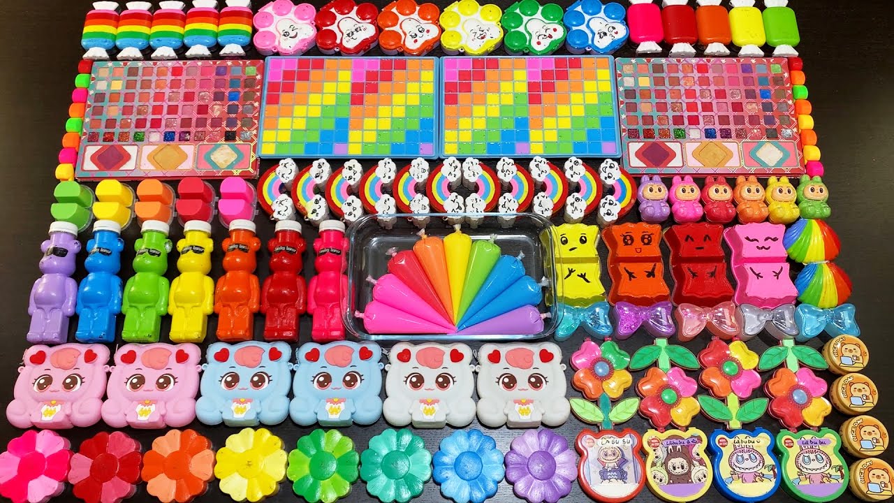 RELAXING WITH CLAY PIPING BAGS VS GLITTER VS MAKEUP ! Mixing Random Things Into Slime #6983