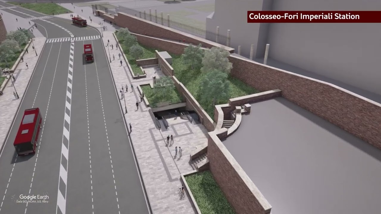 3D video of the new Colosseo-Fori Imperiali station