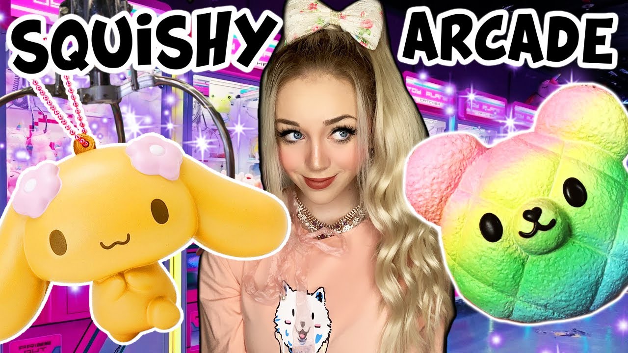 SQUISHY DAY AT THE ARCADE! TONS OF SQUISHY CLAW MACHINE WINS!