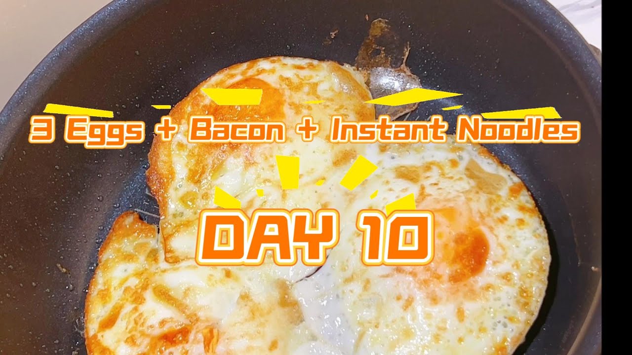 Ultimate Instant Noodle Bulk Meal! 3 Eggs, Bacon, Mushroom & Veg | 5KG Challenge Continues