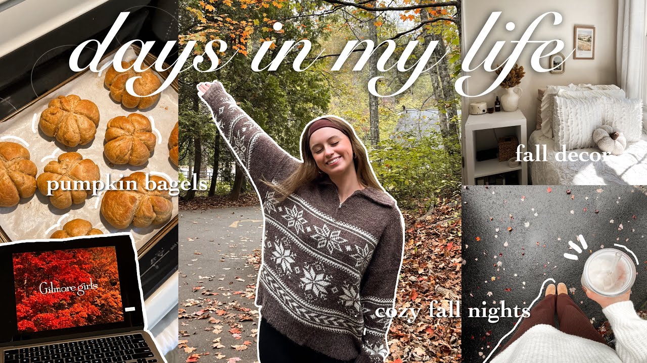 FALL DAYS IN MY LIFE 🍂☕️ baking pumpkin bagels, fall decor, fall nails, cozy night !!
