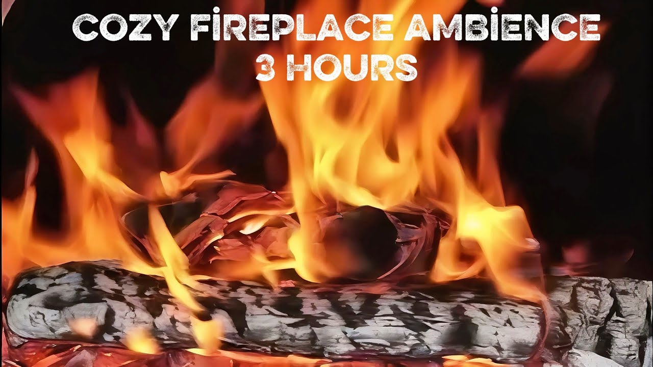 Cozy Fireplace Ambience for Sleep | 3 Hours Crackling Fire Sounds
