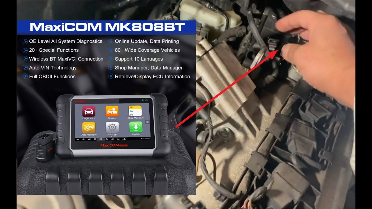 Autel MK808BT MaxiCOM Wireless Bluetooth Scan Tool دورة عن جهاز فحص السيارات مهم لكهرباء السيارات