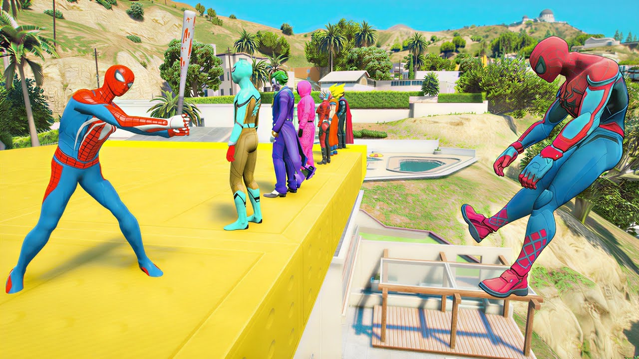 GTA 5 SPIDER-MAN WITH A BASEBALL BAT vs SUPERHEROES! (Euphoria Physics) Ep.13