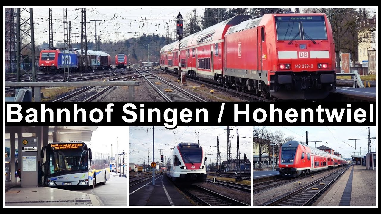 Zugsichtungen beim Bahnhof Singen (Hohentwiel),  Baden-Württemberg, Deutschland 2022