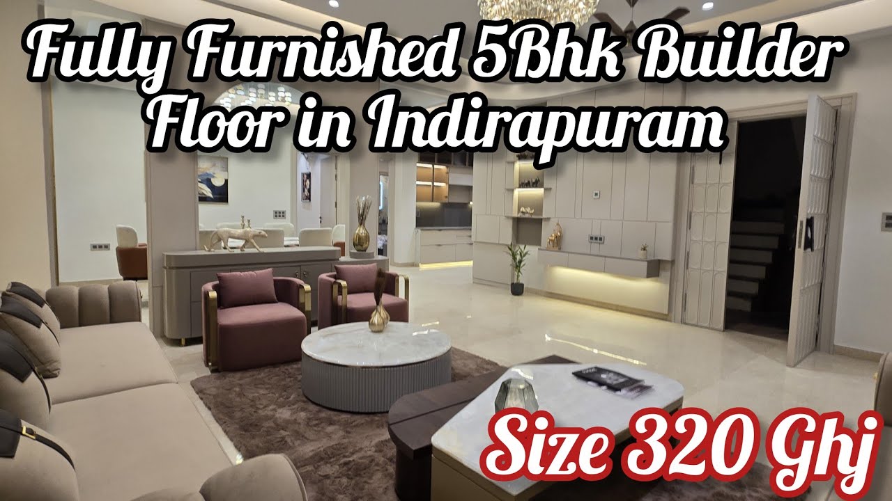Fully Furnished 5BHK Builder Floor in Indirapuram Ghaziabad #luxuryhomes #builderfloor #metro #home