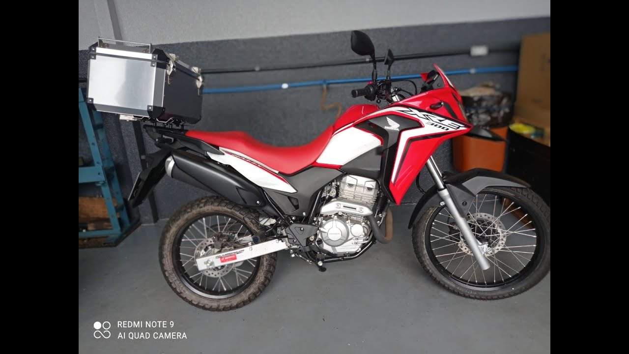 instalação baú de alumínio XRE 300 2021  top case Braz 55 lt