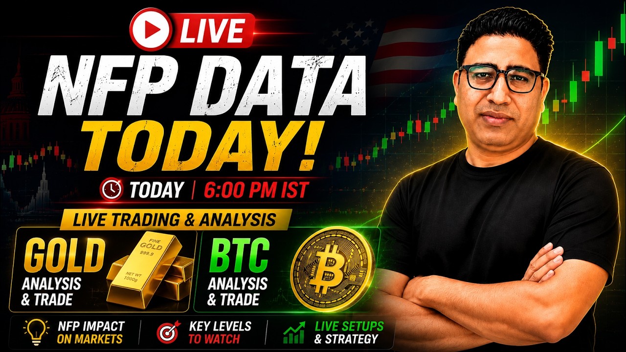 🔴 LIVE NFP Data | Gold & Bitcoin Analysis | High Volatility Session | Chart Geometry LIve