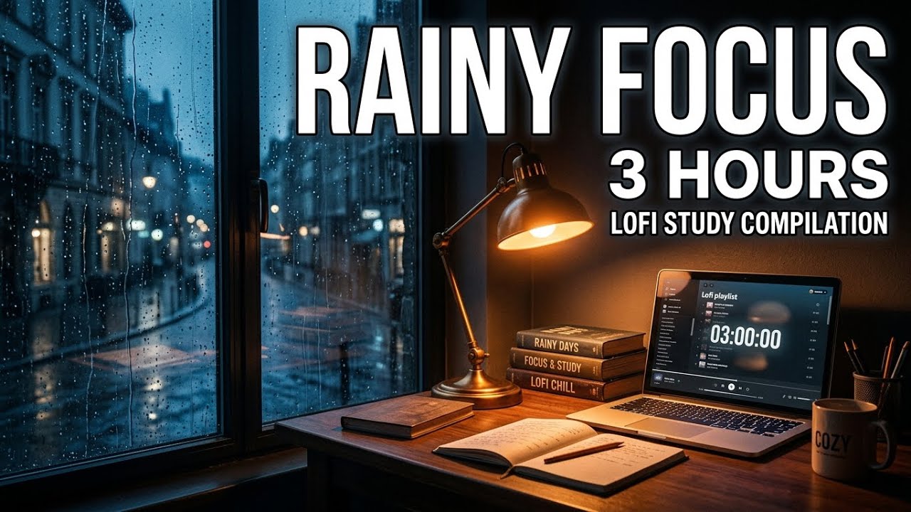 Rainy Deep Focus 🌧 3 Hour Lofi Study & Work Session