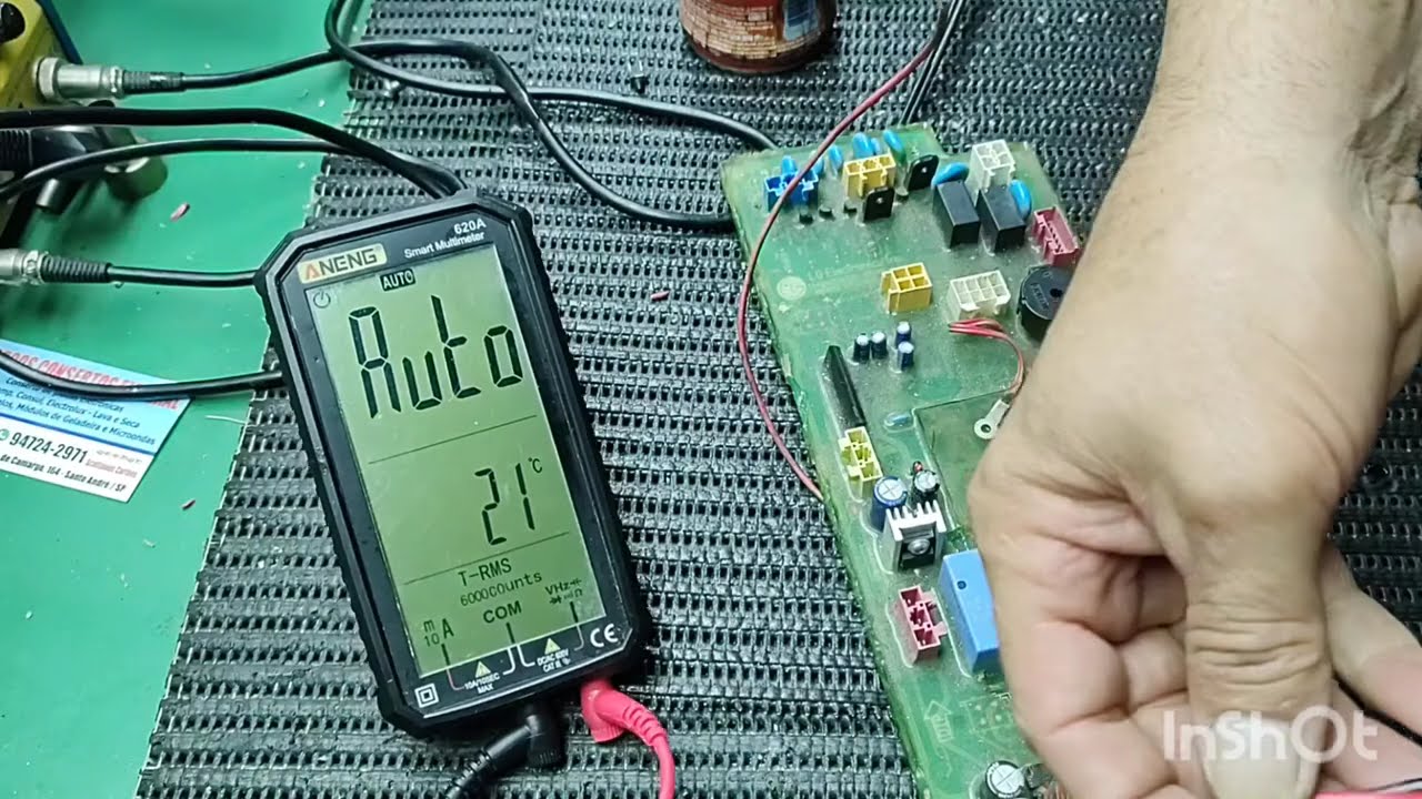 placa da lava e seca LG wd1403  testando  as  alimentação de saída  nos conectores