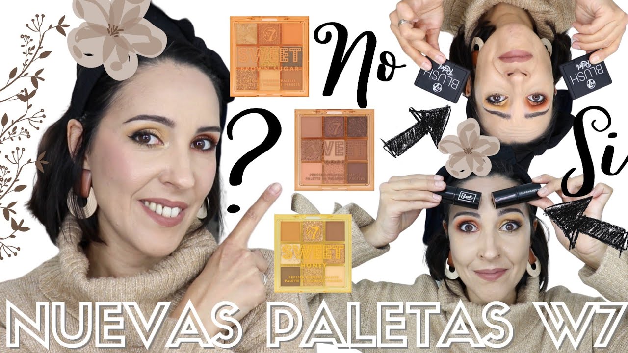 🤎Nuevas paletas W7 Sweet coco, Sweet Honey y Sweet Brown Sugar REVIEW Y SWATCHES Sleek & Illamasqua