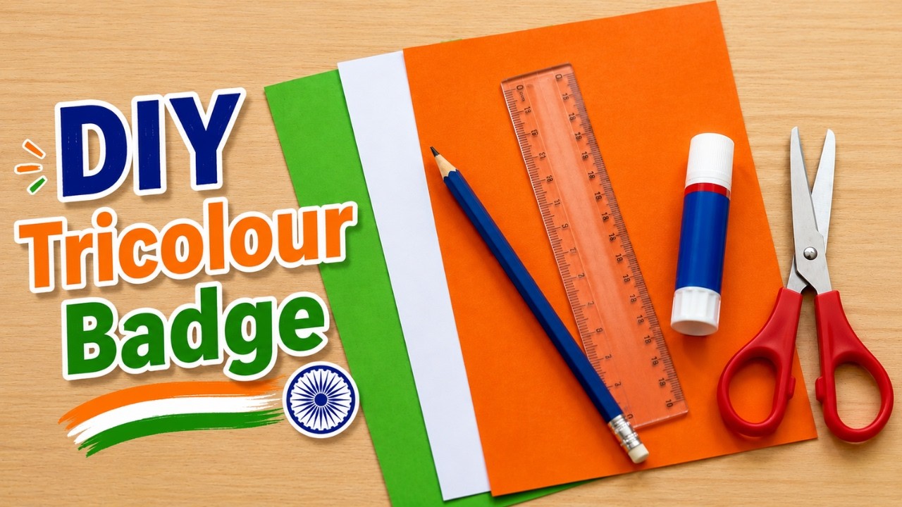 DIY Tricolour Badge 🇮🇳 | Easy Independence Day Paper Craft | 15 August Badge Making