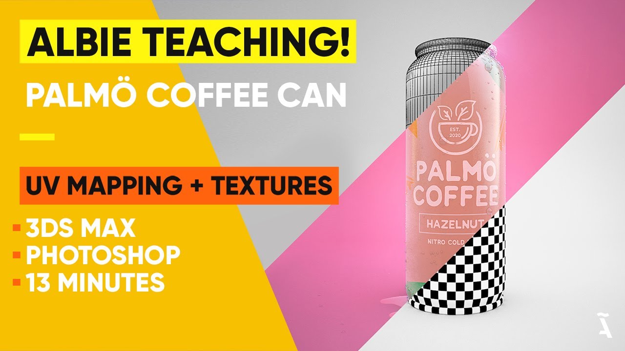 UV Mapping and Texturing - Realistic High Poly coffee can in 3DS Max and Photoshop