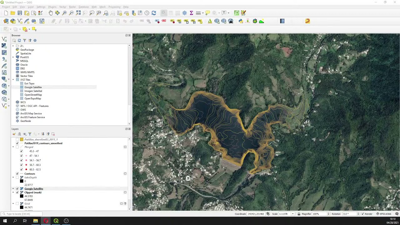 Como realizar un mapa batimétrico de lago con QGIS - Tutorial