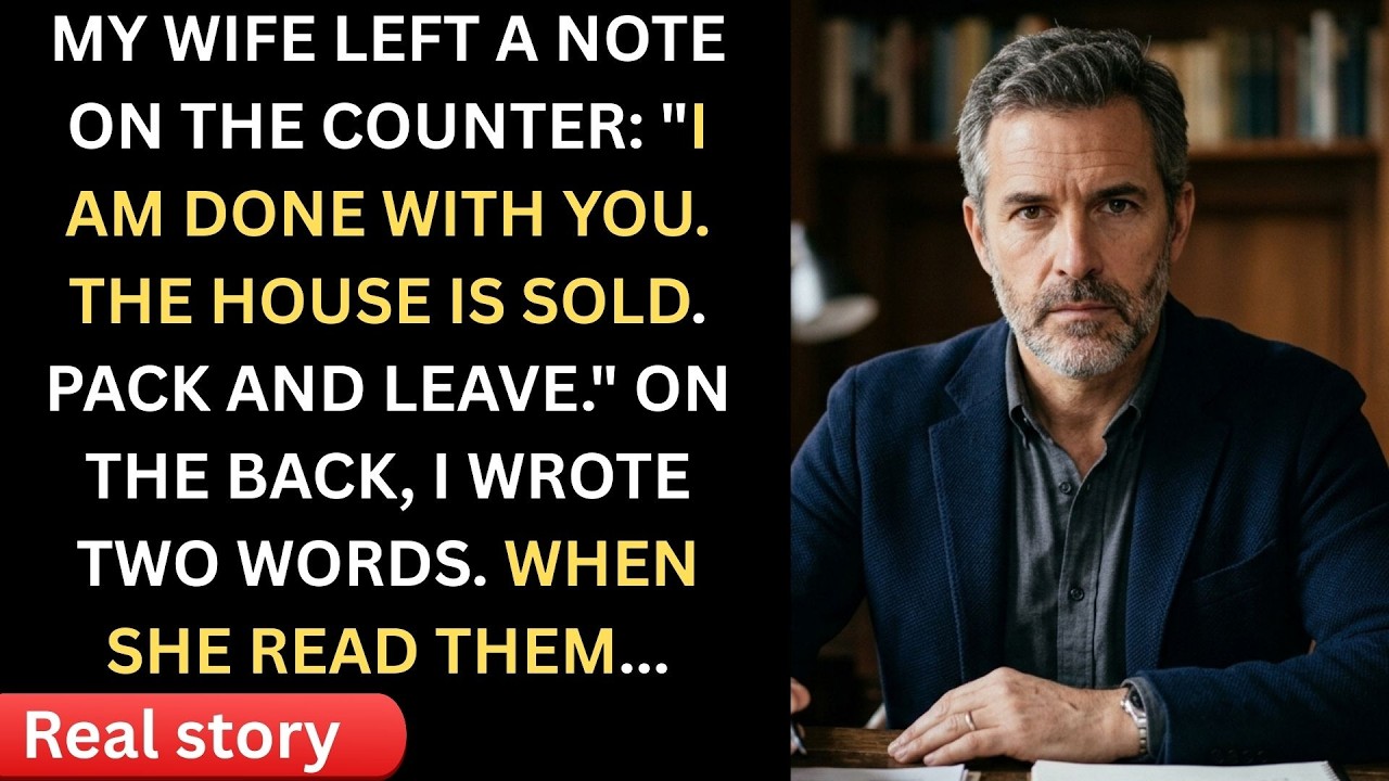 My Wife Sold the House and Left Me a Note… What I Wrote Back Made Her Freeze