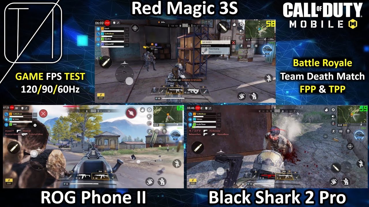 Call of Duty Mobile FPS Test - ROG Phone 2 vs Red Magic 3S vs Black Shark 2 Pro